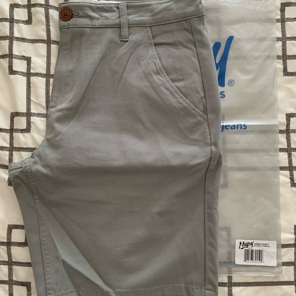 Mugsy Men's Damen Shorts, Gray, Size 34, 7" Inseam, Stretch, Chino Casual